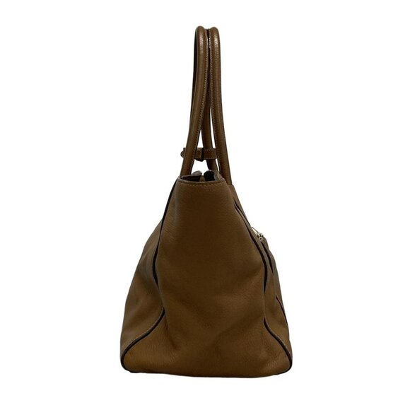 Auth PRADA - Brown Leather Tote Bag - Picture 3 of 16